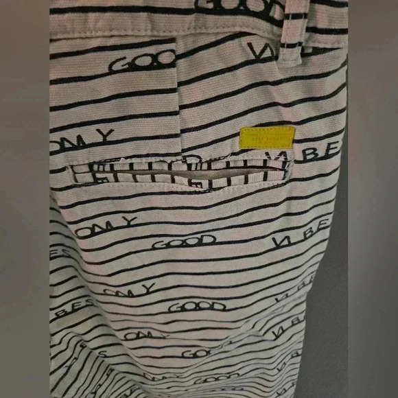 Zara Kids Collection "ONLY GOOD VIBES" STRIPED SHORTS Size 13-14 - Picture 2 of 6